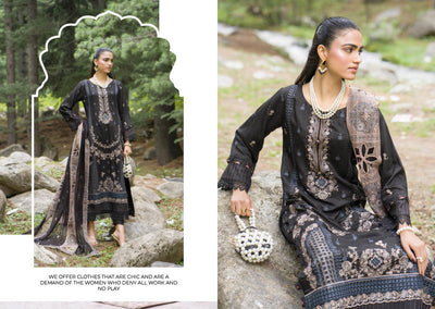 Elegant Black Embroidered Kurti with Chiffon Dupatta – A Perfect Blend of Tradition and Style