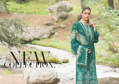 Luxurious Green Embroidered Kurti with Matching Chiffon Dupatta – New Collection