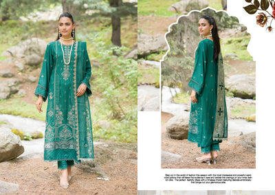 Luxurious Green Embroidered Kurti with Matching Chiffon Dupatta – New Collection
