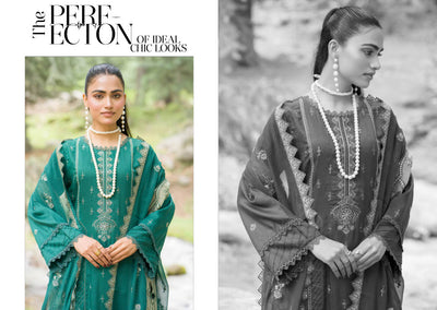 Luxurious Green Embroidered Kurti with Matching Chiffon Dupatta – New Collection