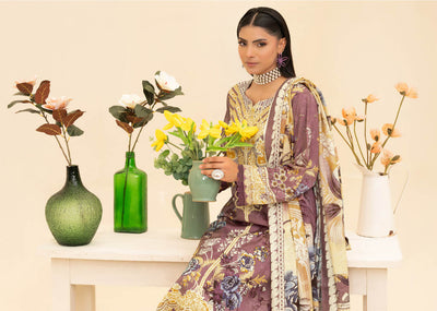 Lavender Floral Embroidered Kurti with Contrasting Dupatta – Elegant and Stylish