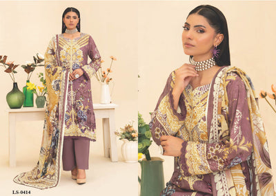 Lavender Floral Embroidered Kurti with Contrasting Dupatta – Elegant and Stylish