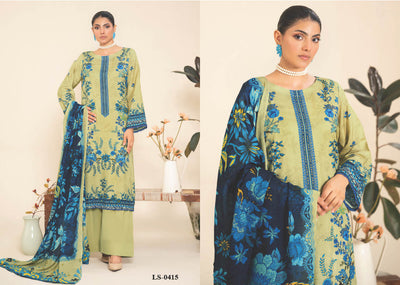 Mint Green Floral Embroidered Kurti with Contrast Dupatta – Fresh and Stylish