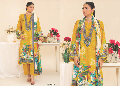 Vibrant Yellow Floral Embroidered Kurti with Multicolor Dupatta – Bold and Elegant