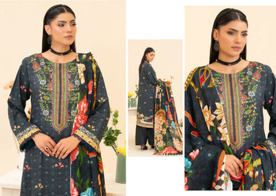Vibrant Floral Embroidered Kurti with Contrast Dupatta – Contemporary Chic Look