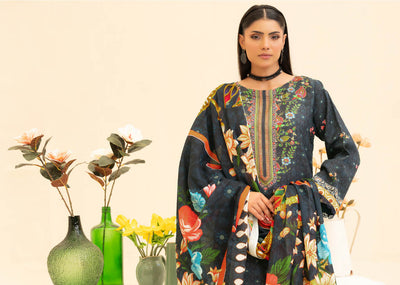 Vibrant Floral Embroidered Kurti with Contrast Dupatta – Contemporary Chic Look