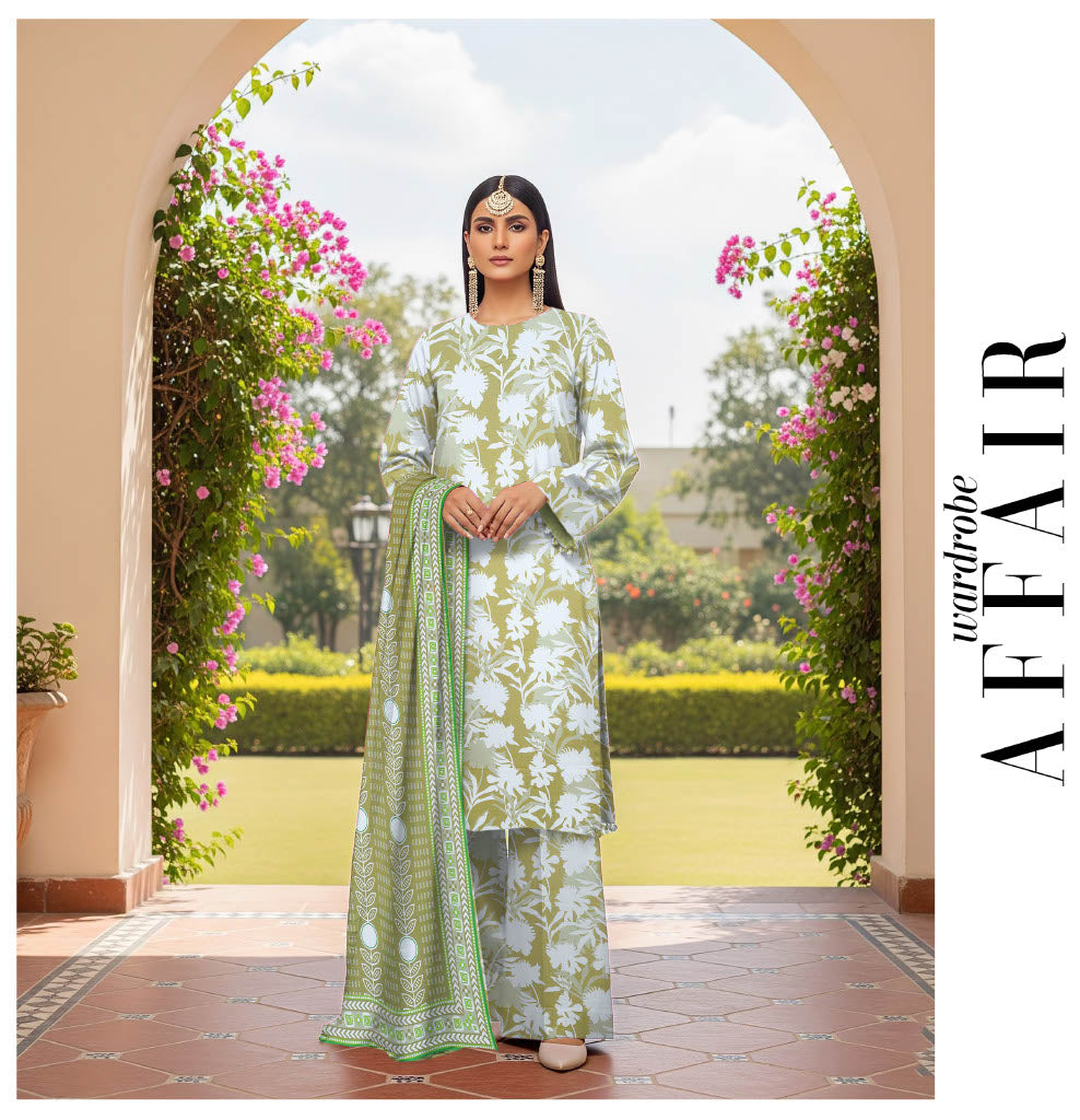Serene Mint Green 3-Piece Suit with Floral Prints – The Perfect Blend of Elegance and Comfort