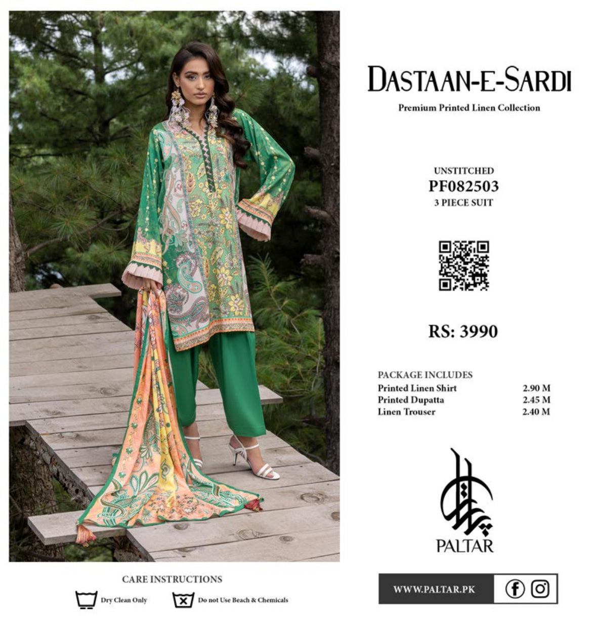 Dastaan-e-Sardi Premium Printed Linen 3-Piece Suit