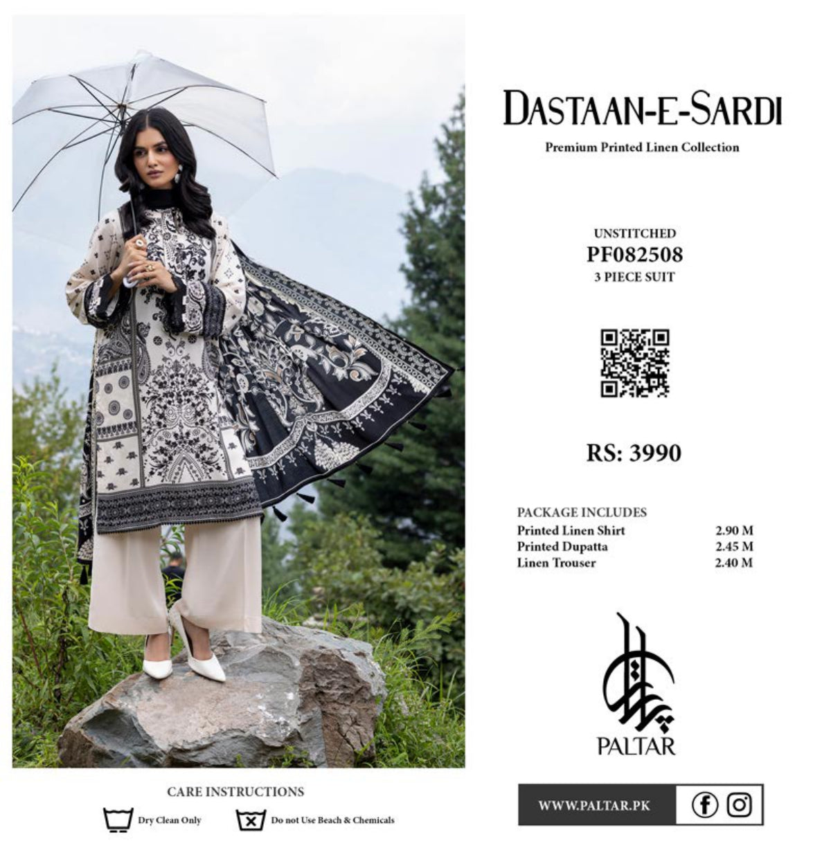 Dastaan-e-Sardi Premium Printed Linen Collection - Unstitched 3 Piece Suit