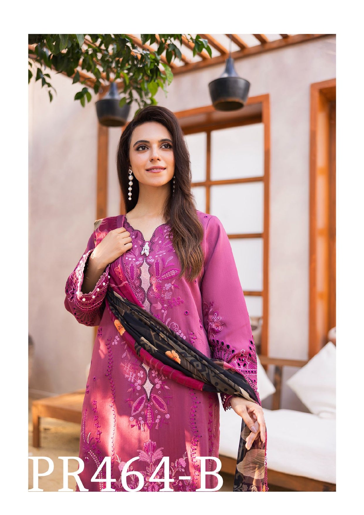 Vibrant Purple Viscose Embroidered 3-Piece Suit with Floral Dupatta – Bold and Beautiful